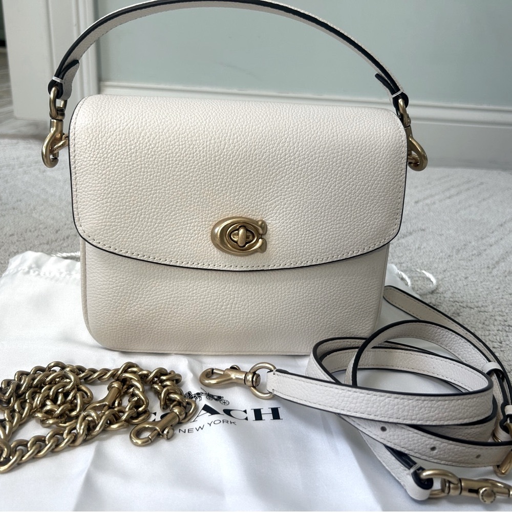Coach Cassie Chalk White Leather Crossbody Bag